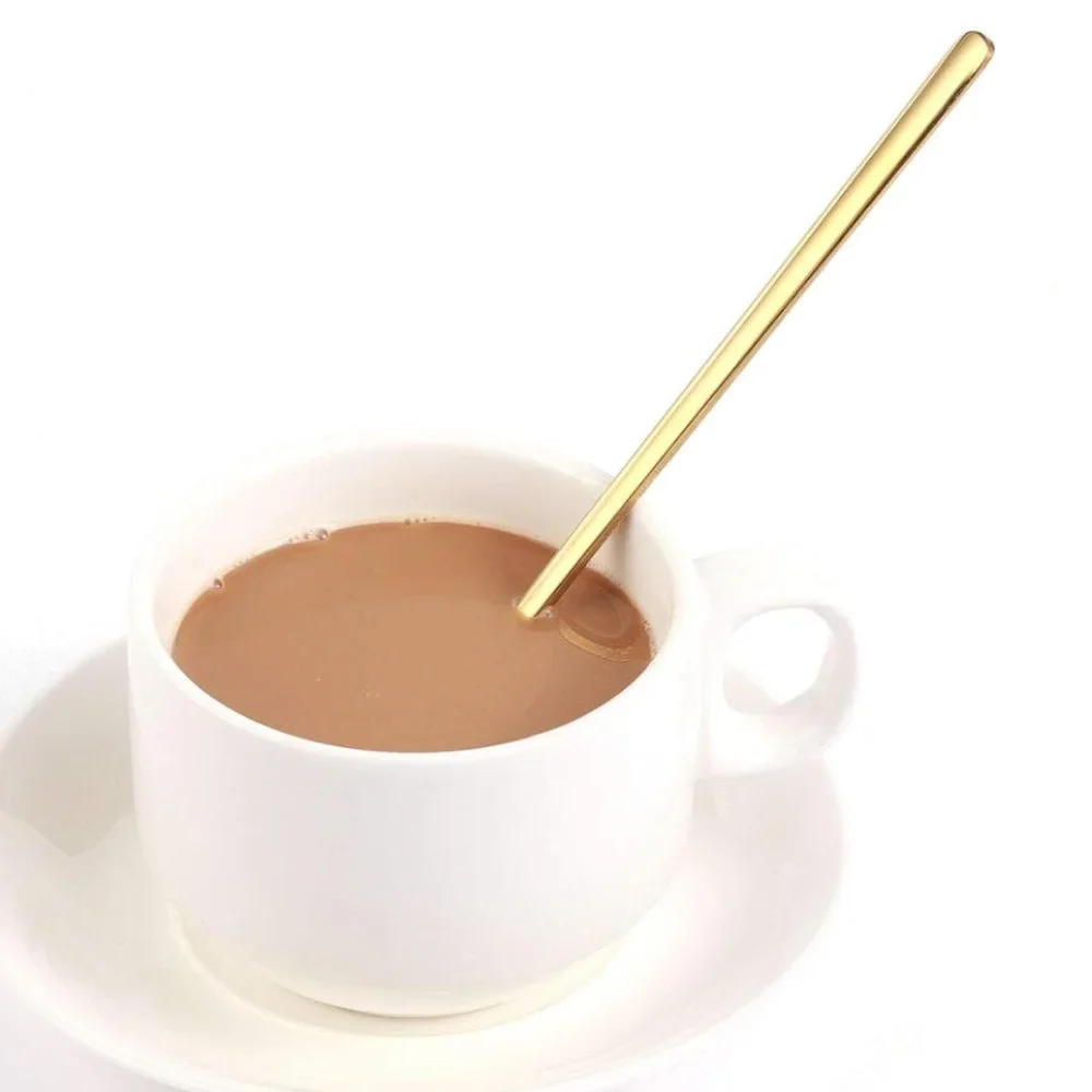 4 PCS Long Gold Coffee, Cocktail Spoons